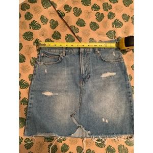 Free People distressed Denim skirt